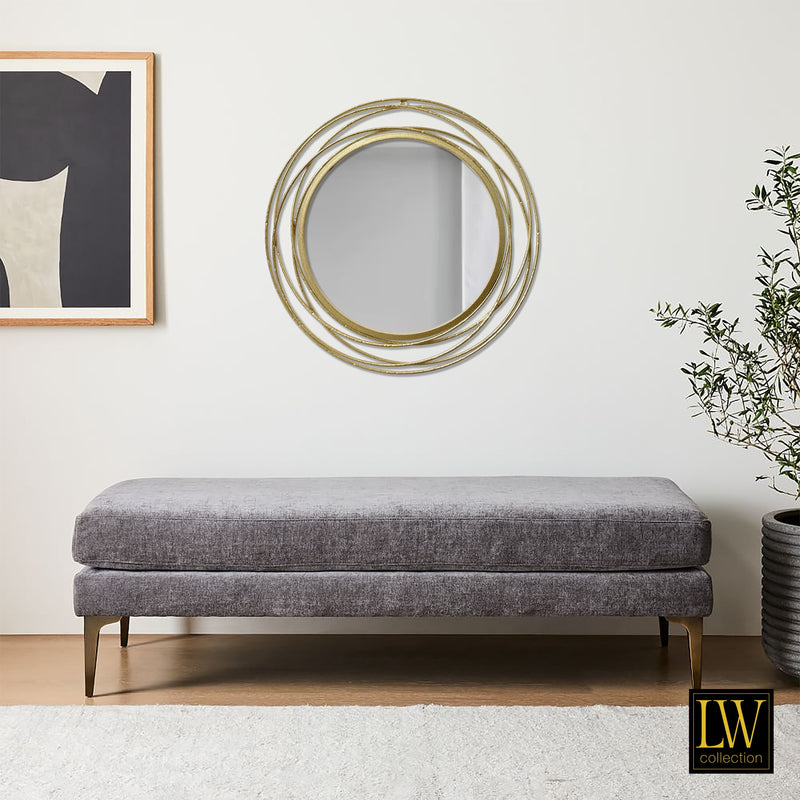 Wandspiegel goud rond 60x60 cm metaal