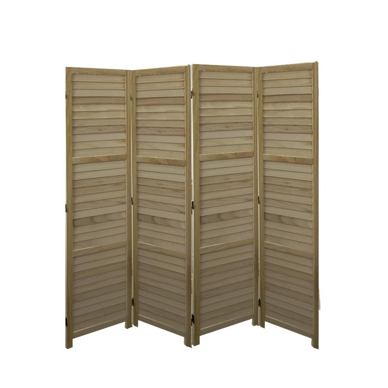 Kamerscherm 4 panelen Naturel hout 170x160cm kant en klaar