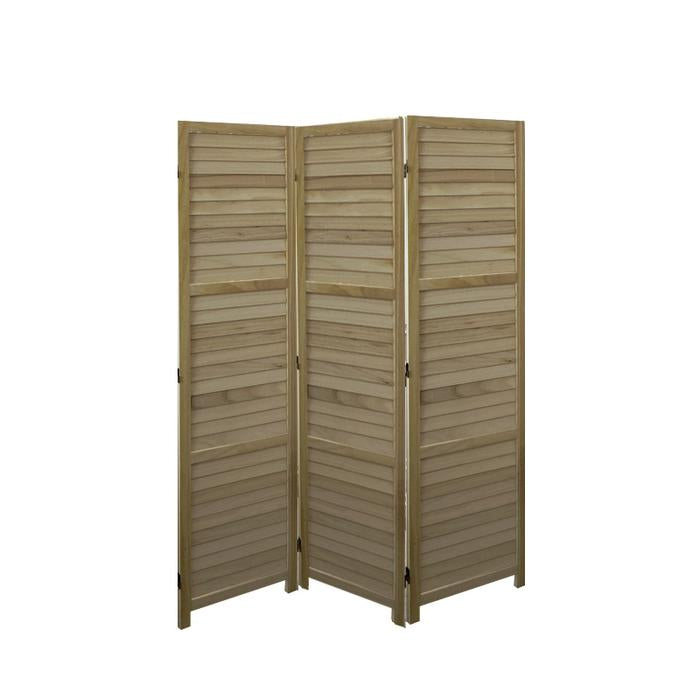 Kamerscherm 3 panelen Naturel hout 170x120cm kant en klaar